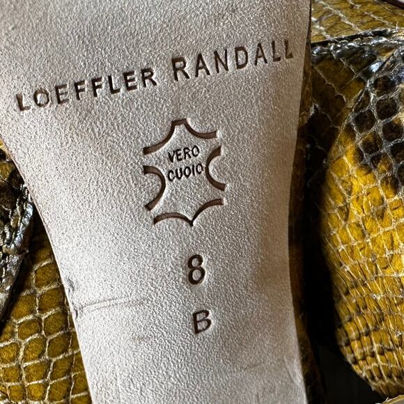 Loeffler Randall NWOB Isla Snakeskin Ankle Block Heel Boots Size 8B Tan Black - Picture 7 of 8